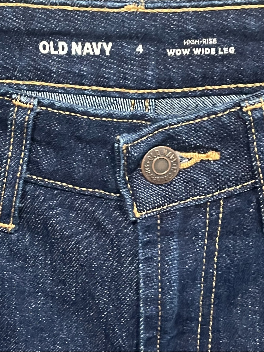 Old Navy Dark Wash High Rise Wide Leg Denim Jeans - Size 4 - Picture 4 of 5